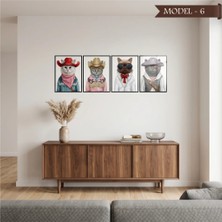 Akıllı Kağıt Cam Görünümlü Yapışkanlı Kedi Tablo Hayvan (Model- 6)
