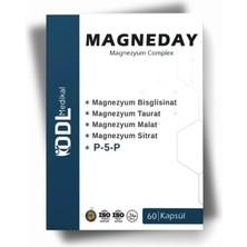 Yek Pharma Magneday Magnezyum Complex 60 Kapsül ( Bisiglisinat I Taurat I Malat I Sitrat I B6 Vitamini )