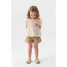 Joy Kids Kız Çocuk Keten Premium Takım (3-6yaş) (Bej)