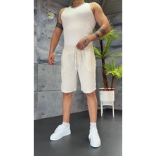 Peerless Store Pamuklu Bol Kalıp Keten Şort