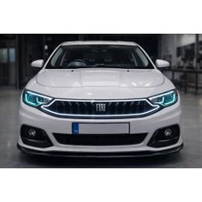 Drs Tuning Fiat Egea 2020 Üzeri Makyajlı Ön Panjur Parlak Siyah LED Li  | Sedan & Hb Uyumlu