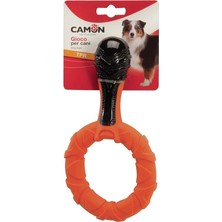 Camon Halkalı Tpr Gidon Şeklinde Siyah Turuncu Eğlenceli Köpek Oyuncağı 21 cm