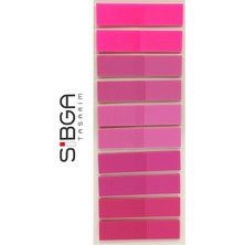 Sibga Tasarım Şeffaf Pembe Postit Post-It Post It. Kitap Ayracı Ayraç Plastik Postit Sticker Not Kağıdı 200 Yaprak