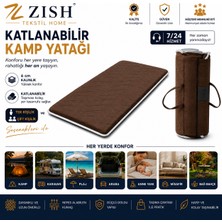 Zish Tektstil Kahverengi Taşınabilir Katlanır Yatak Karavan Kamp Yatağı Anne Yanı Yer Yatağı