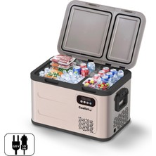 Coolist CLK40D 12/24V/220VOLT 39 Litre Çift Bölmeli Outdoor Kompresörlü Bluetooth Bağlantılı Oto Buzdolabı