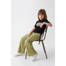 Joy Kids Kız Çocuk Bürümcük Pijamalı Penye Takım (5-8yaş) (Siyah)