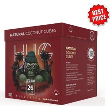 Hug Coal 26 mm %100 Doğal Hindistan Cevizi Nargile Kömürü 1 kg (64 Küp)