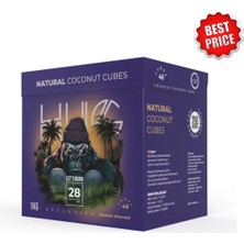 Hug Coal 28 mm %100 Doğal Hindistan Cevizi Nargile Kömürü 1 kg (48 Küp)
