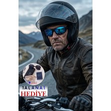Lozzo Erkek UV400 Siyah Aynalı Motorcu Güneş Gözlüğü 23035 C2AY