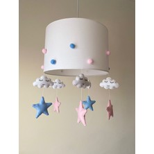 Happy Babys Mavi Pembe Ponponlu Çocuk Odası Avize