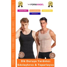 Carlburn #erkekkorse Dik Duruş Vücut Bel Göğüs Toparlayıcı Göbek Sıkılaştırıcı Erkek Korse Atlet 2'li Set