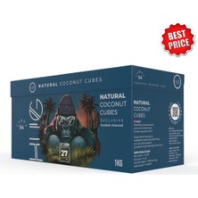 Hug Coal 27 mm %100 Doğal Hindistan Cevizi Nargile Kömürü 1 kg (54 Küp)