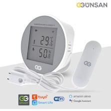 Gunsan Günsan Akıllı Wifi Sıcaklık & Nem Sensörü + Akıllı Wifi Su Kaçağı Dedektörü (Kablolu) Tuya & Smart Life Uyumlu