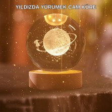 Midas Toptan Home Kız Figürlü Sarı Cam Küre Işıklı Büyük Boy Ahşap Standlı Dekor