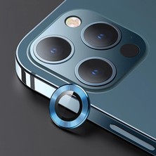 Marsilyan Usams Iphone 12 Pro 3D Metal Çerçeveli Kamera Lens Koruyucu