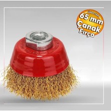 Sara S627 Saçaklı Çanak Fırça 65 mm Pas Kir Toz Temizleme Çanak Fırça M14