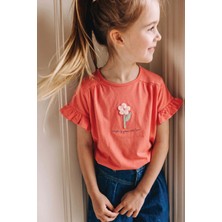 Cigit Aplikeli T-Shirt 2-8 Yaş Mercan