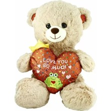 Mrs- PJH2323 Peluş Kalpli Ayı Love You 30 cm -548484