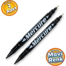 Mercure MC-170M Çift Taraflı Kalem CD Marker Kalem Mavi Renk (2 Adet)
