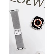 Mrs-  Apple Watch 42MM Forest Kumaş Kordon - Titan Gri -548484