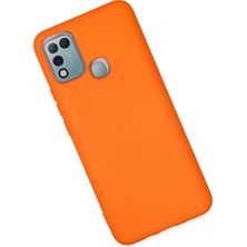 Mrs-  Infinix Hot 10 Play Kılıf Nano Içi Kadife Silikon - Turuncu -548484