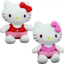 Mrs- Peluş Hello Kitty Elbiseli Kurdeleli 36 cm -548484
