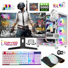 Apphirex Tcw1 Ryzen 7 5700X 32GB 1tb M.2 SSD RTX5060 27'' 300HZ Sıvı Soğutmalı Beyaz Masaüstü Oyuncu Bilgisayarı