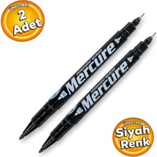 Mercure MC-170S Çift Taraflı Kalem CD Marker Kalem Siyah Renk (2 Adet)