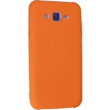 Mrs-  Samsung Galaxy J7 Kılıf Nano Içi Kadife Silikon - Turuncu -548484