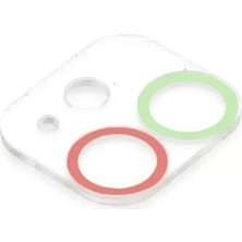 Mrs-  Apple iPhone 12 Renkli Kamera Lens Koruma Cam - Yeşil-Pembe -548484