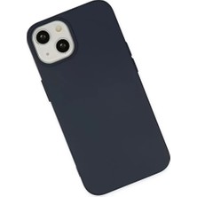 Mrs-  iPhone 14 Kılıf Nano Içi Kadife Silikon - Lacivert -548484