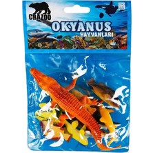 Crazoo Okyanus Hayvanları Eğlenceli Tasarımlı Poşetli Hayvan Oyun Seti Karakter 548484