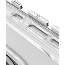 Mrs-  iPhone 16 Gleam Pc Sert Magsafe Kılıf - Şeffaf-Siyah -548484