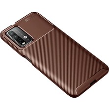 Mrs-  Xiaomi Redmi 9t Kılıf Auto Focus Karbon Kapak - Kahverengi -548484