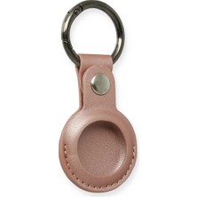 Mrs-  Airtag Anahtarlık Deri Kılıf - Rose Gold -548484