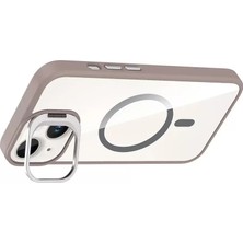 Mrs-  Apple iPhone 15 Plus Remim Lensli Magsafe Standlı Kapak - Titan Gri -548484