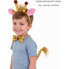 Mrs- Zürafa Kosümü Aksesuar Seti 3 Lü - Taç Papyon Kuyruk -548484