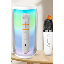 Mrs-  Pluse 6 Mikrofonlu Rgb Kablosuz Hoparlör - Beyaz -548484