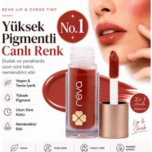 Reva Vegan & Temiz İçerikli Lip & Cheek Tint – 2’si 1 Arada Doğal Renk, Nem ve Işıltı
