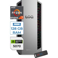 Lenovo Loq Tower 26ADR10 Amd Ryzen 7 8745HX 5.1 Ghz 128GB Ddr5 8tb SSD Geforce RTX5070 12GB Windows 11 Pro Masaüstü Oyuncu Bilgisayarı L91DF006KTRP54 + Zetta Çanta