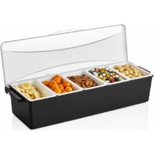GastroPlast Kapaklı 5 Bölmeli Bar Konteyner