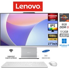 Lenovo ıdeacentre 27ARR9 Aıo Ryzen7 7735HS 8gb 512GB SSD Bulut Gri W11PRO 27" Fhd All In One Bilgisayar Duddı