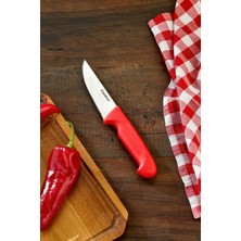Cooker 25 cm Paslanmaz Çelik Kasap Bıçağı Kırmızı CKR4596
