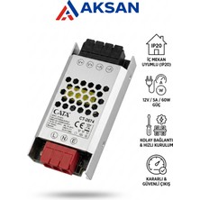 Cata CT-2674 Şerit LED Trafosu 12V 5 Amper 60 Watt Ince Slim Kasa Adaptör