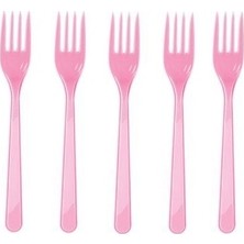 Borapack Plastik Çatal 25 Adet Pembe