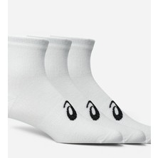 Asics 3 Pack Quarter Sock Unisex Beyaz Koşu Çorabı 3033C299-100