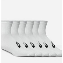 Asics 6 Pack Quarter Sock Unisex Beyaz Koşu Çorabı 3033C303-100