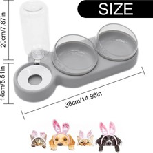 Dress Art D.art And Tech - Çift Hazneli Kedi Mama ve Su Kabı 550 ml Su Şişeli, 15° Eğik Tasarım