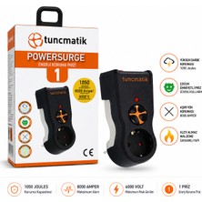 Tuncmatik Tunçmatik Powersurge 1'li Akım Korumalı Priz Siyah