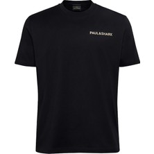 Paul & Shark Erkek Kısa Kol Bisiklet Yaka Rahat Kesim Siyah T-Shirt 26411010-011